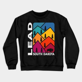 Lead South Dakota Vintage Mountains Bison Crewneck Sweatshirt